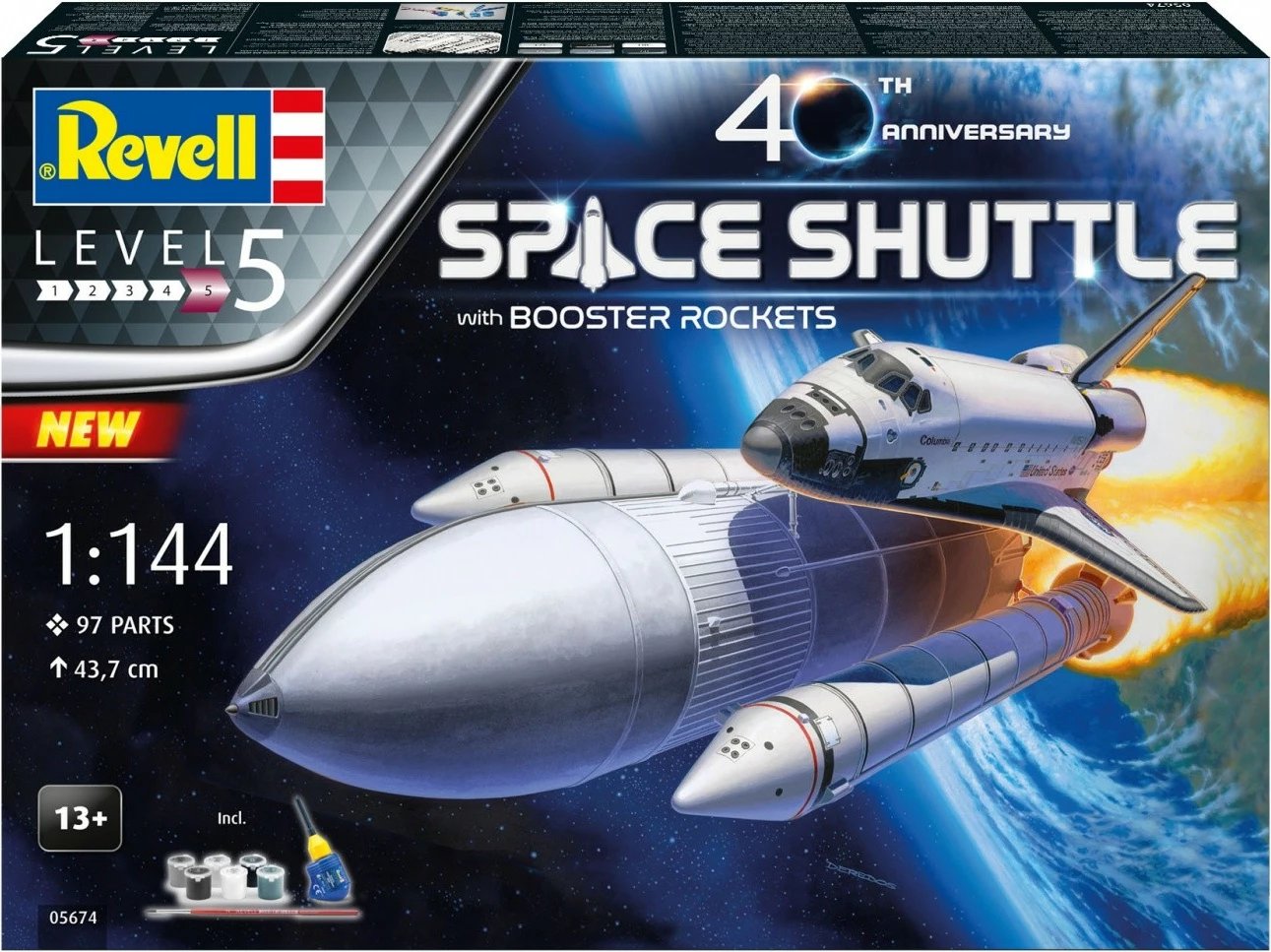 Set model plastik Revell Space Shuttle Discovery & Booster Rockets, 1:144, 97 pjesë