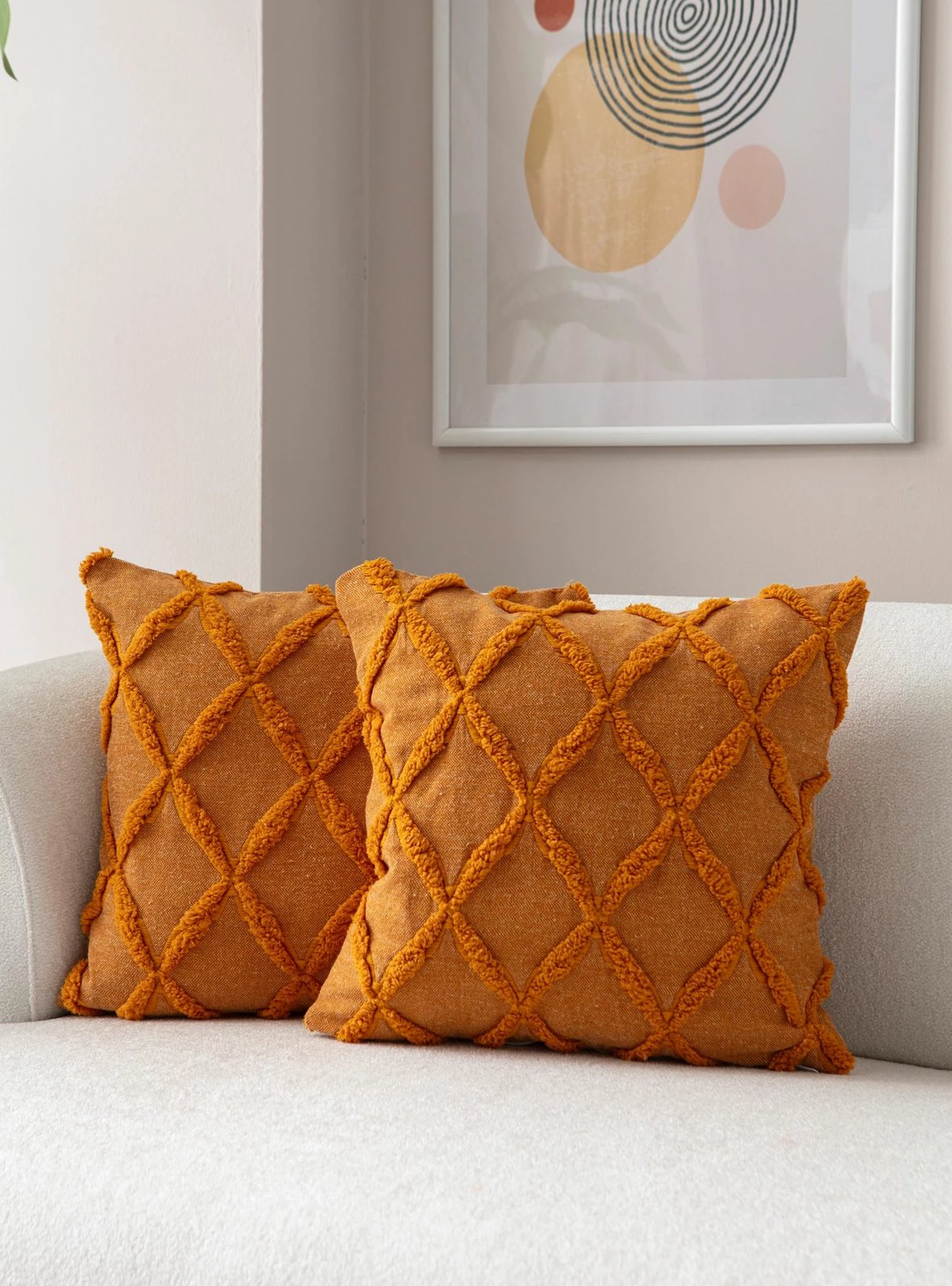 Set mbulesash jastëku (2 copë), Evila Originals, Tuffet, portokalli v1