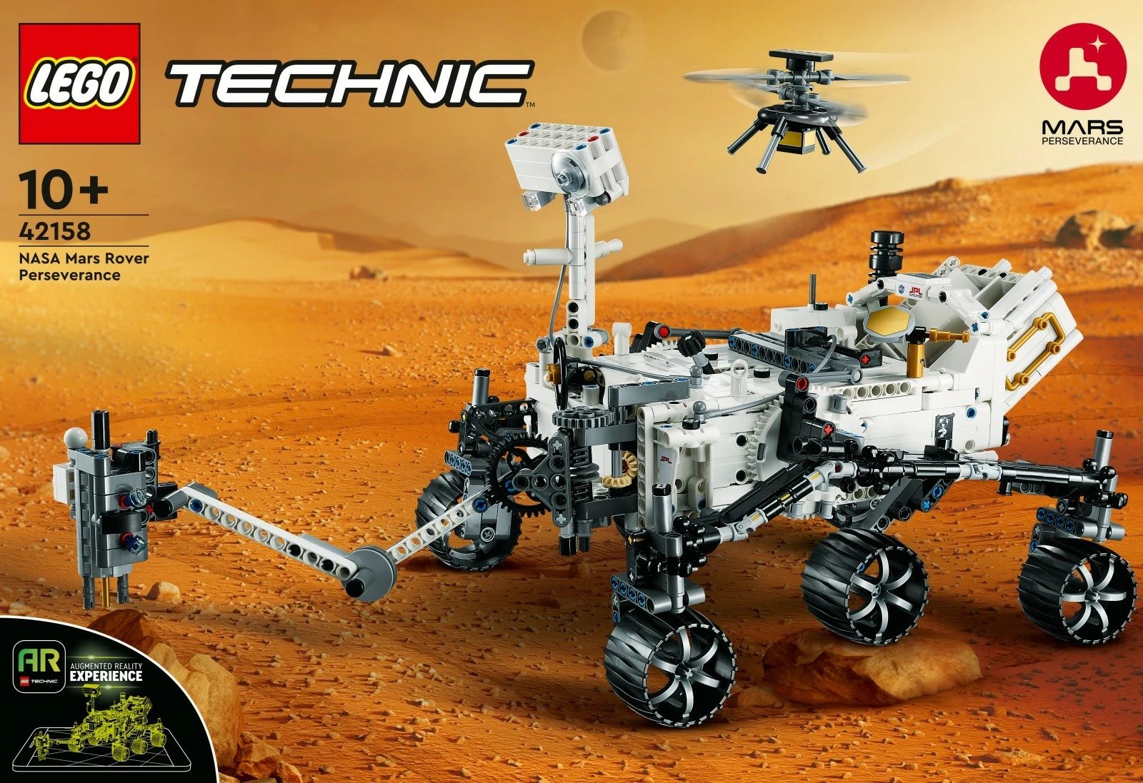 Set ndërtimi LEGO Technic 42158 NASA Mars Rover Perseverance me helikopter Ingenuity, për fëmijë 10+