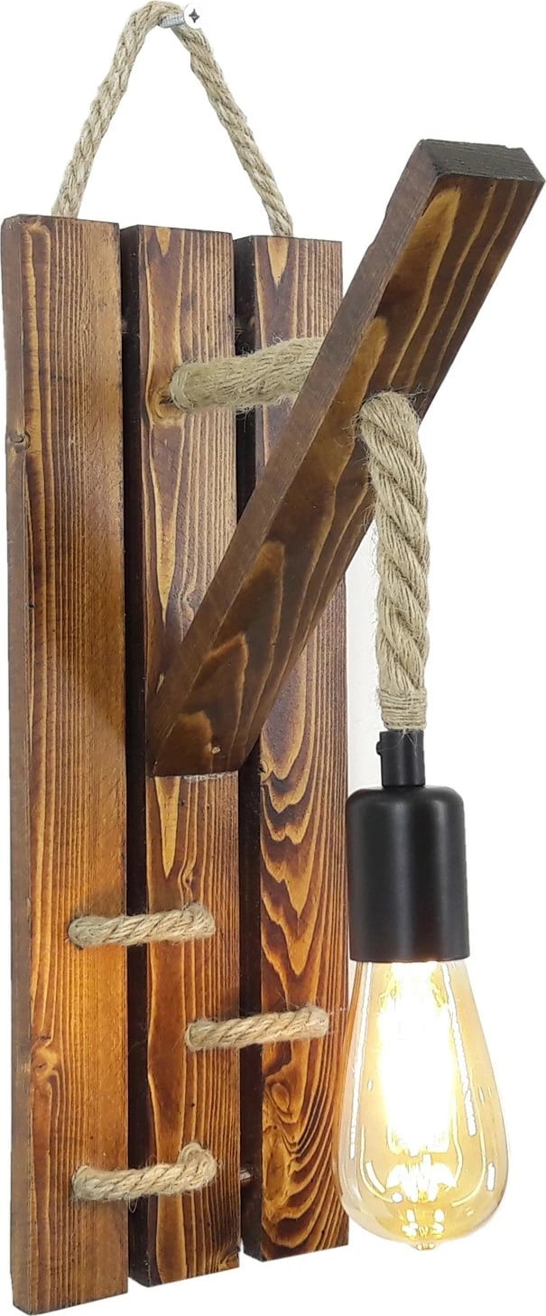 Llambë muri prej druri, ngjyrë arre, Opviq, Ahşap Aplik 19, 29x45x23cm
