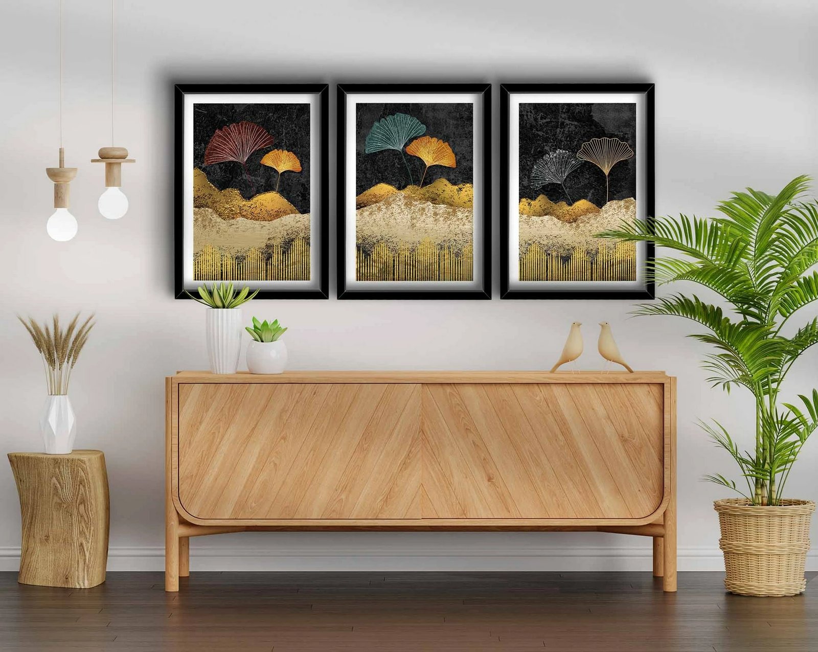 Pikturë dekorative MDF me kornizë (3 copë), Wallity, 3P3853NISCT-018