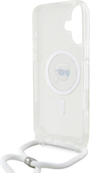 Mbështjellës Karl Lagerfeld Crossbody IML Karl Head MagSafe për iPhone 16, Transparent