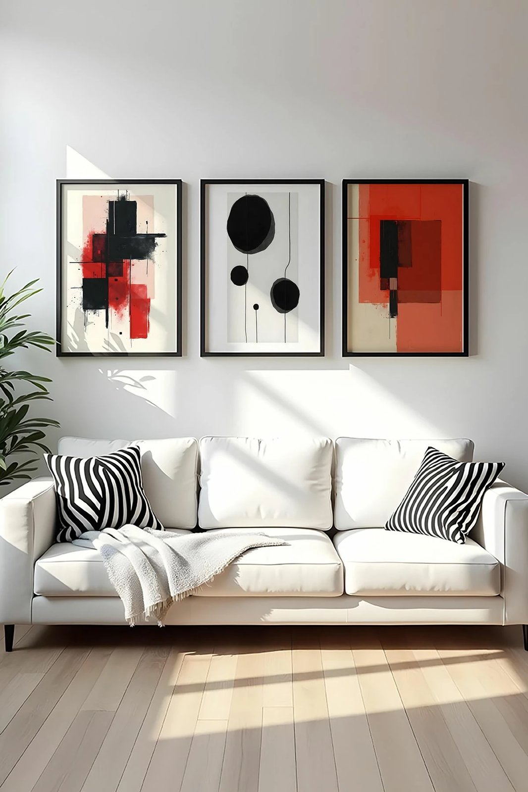 Pikturë dekorative me kornizë MDF (3 copë), Wallity, Huhu429, 30x40cm