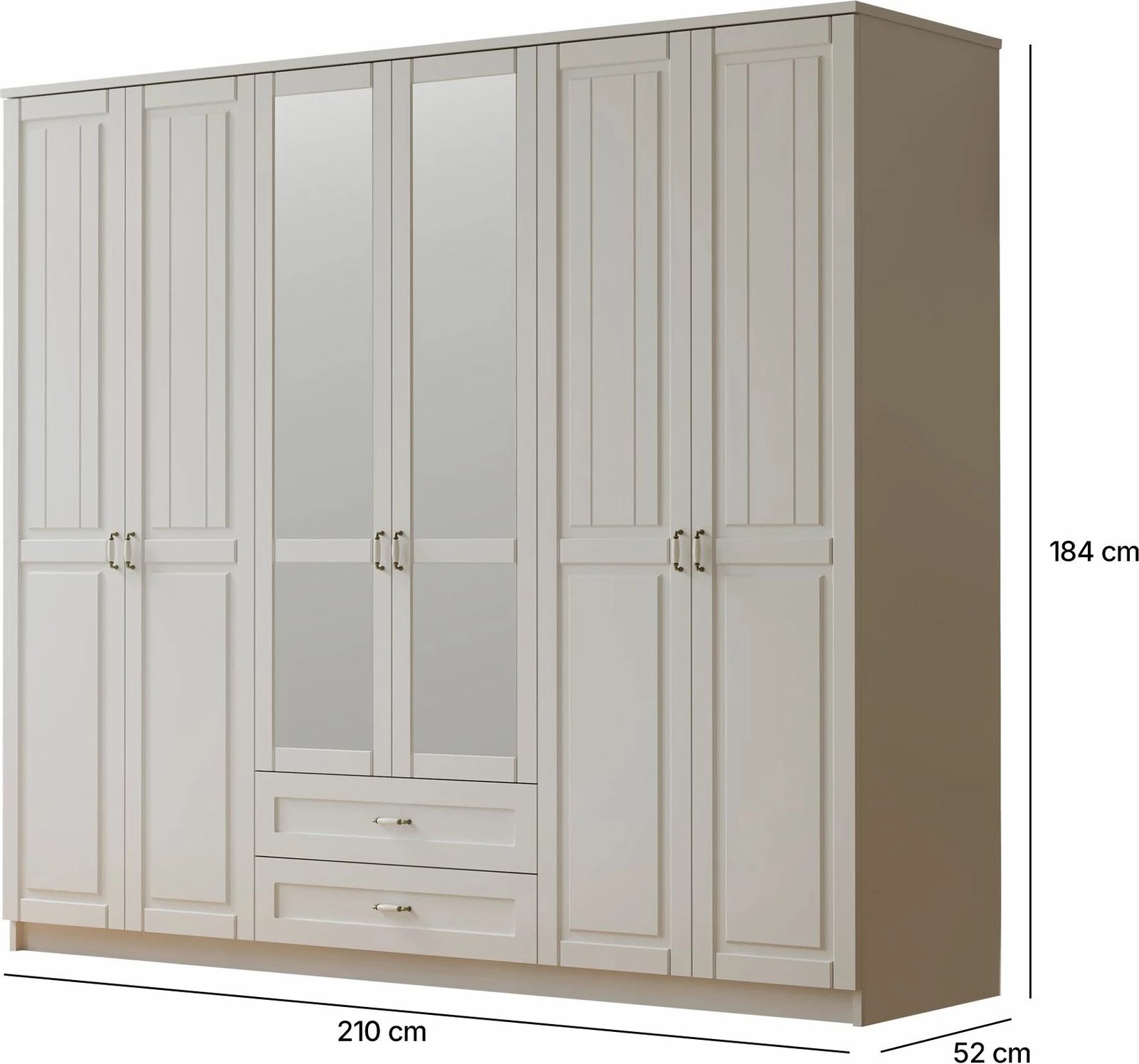 Dollap i madh për rroba, ngjyrë e bardhë mat, Skye Decor, RB-122