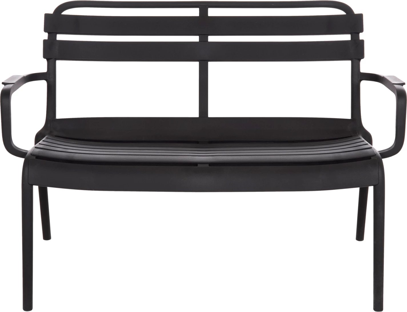 Stol dy vendësh polipropileni, i zi, KORVER FH6332.02, 113x65x76cm