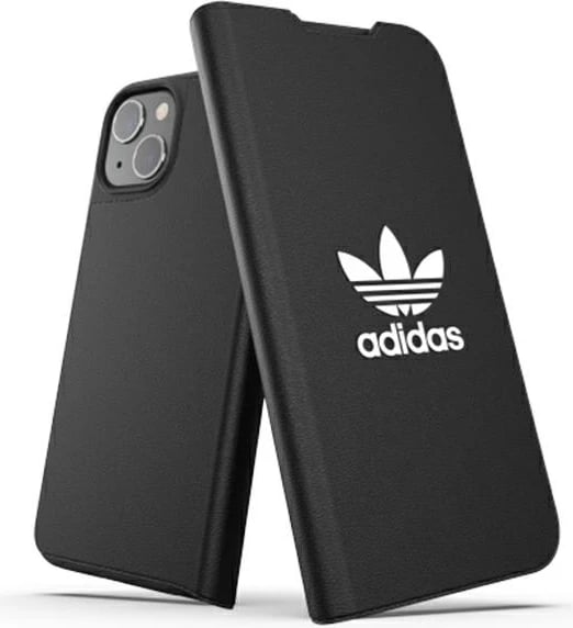 Mbështjellës Adidas OR Booklet Case BASIC për iPhone 13, 6.1", zi-bardhë