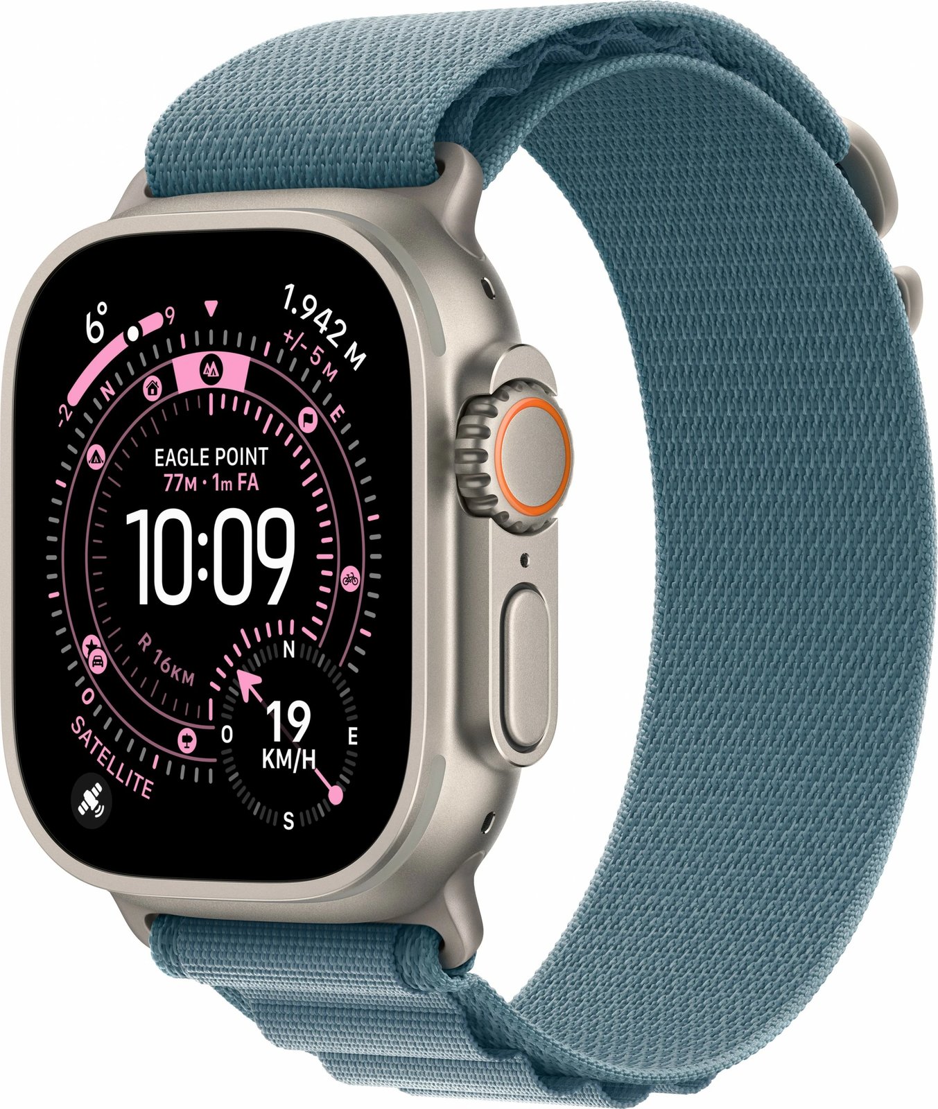 Smartwatch Apple Watch Ultra 3 Titanium Cellular 49mm Alpine Loop hellblau Large