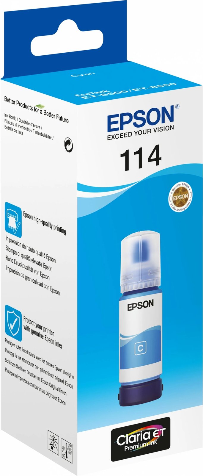 Toner Epson 114, Original, ET-8500 ET-8600, 70 ml, Cyan