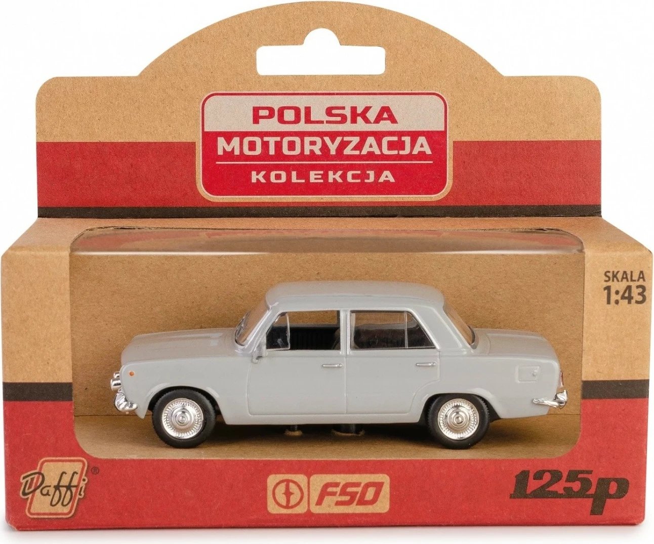Makine lodër Daffi Fiat 125p K-587, metal/plastik, 1:43, Gri