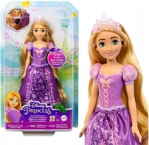 Kukull mode Disney Princess Rapunzel që këndon, MATTEL, 249243, shumëngjyrëshe