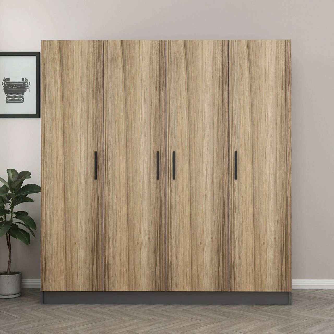 Dollap garderobe Skye Decor, ngjyrë dore, 180x210x52cm