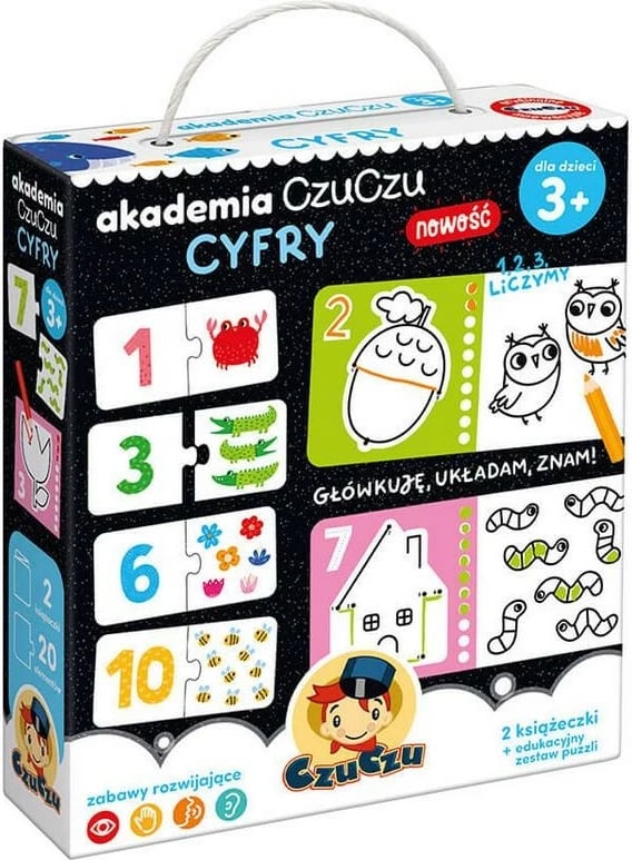 Set edukativ CzuCzu Academy Numbers me puzzle dhe libërtha ngjyrosje, shumëngjyrësh