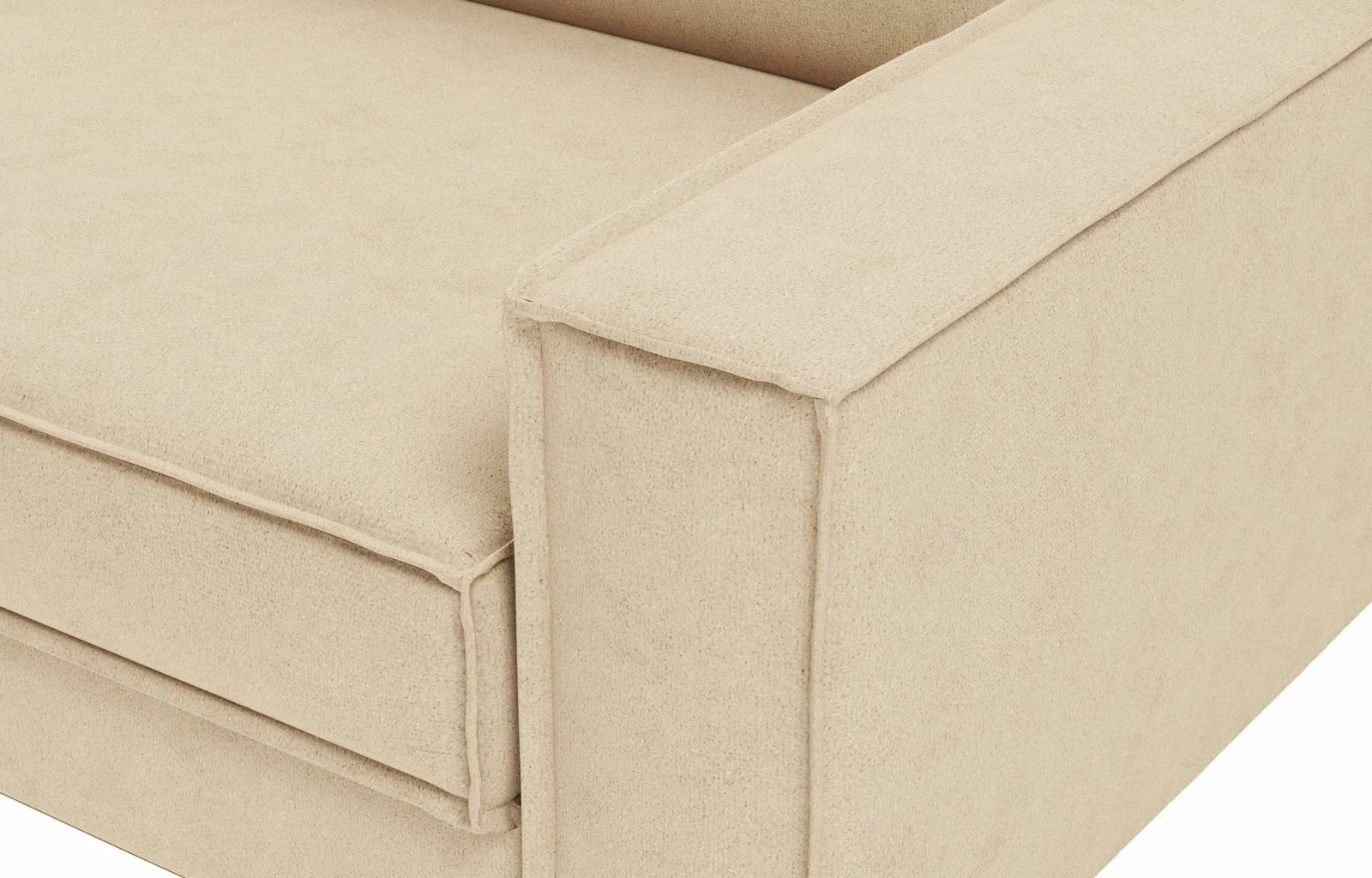 Divan treshe, ngjyrë rërë, këmbë druri arre, Atelier del Sofa Sparrow Extra 3