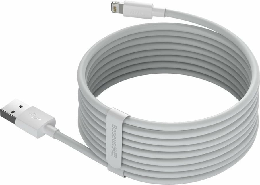 Kabllo USB-Lightning Baseus TZCALZJ-02, 1.5m, Set 2 copë, Bardhë