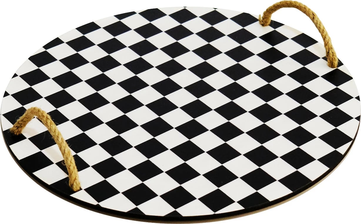 Tabaka druri Hermia PLT0237, 34.5 x 34.5 x 0.5 cm, e bardhë/e zezë
