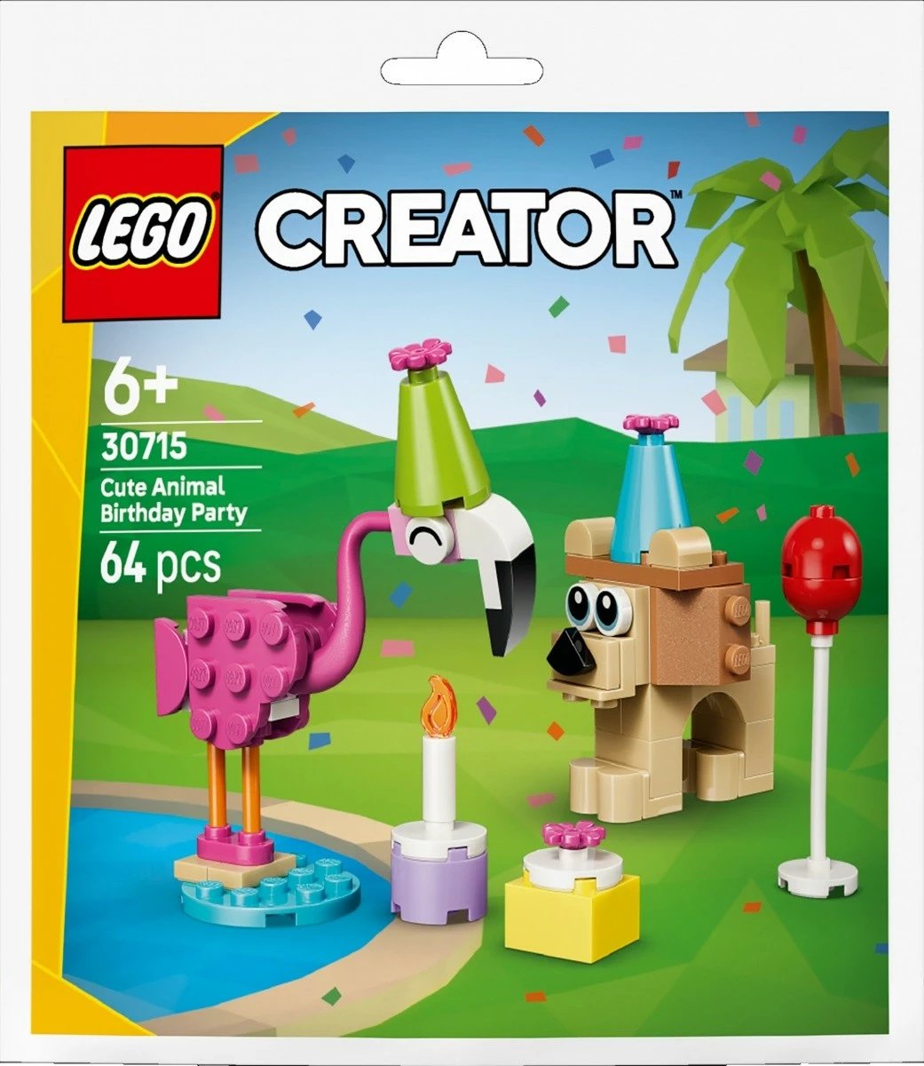 Set kockash ndërtimi LEGO Creator 30715 64 pjesë 6+ festë ditëlindjeje me kafshë të lezetshme