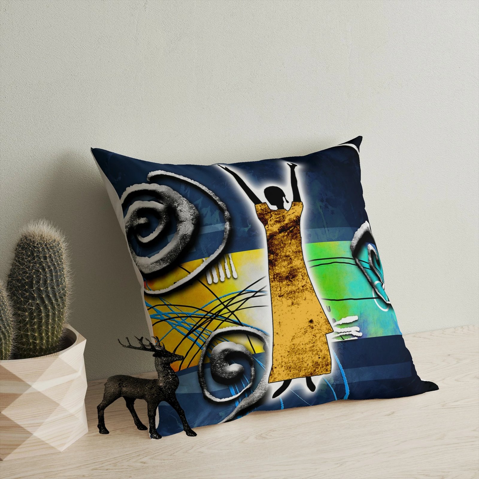 Jastëk dekorativ Evila Originals, A11950, shumëngjyrësh, 43x43cm