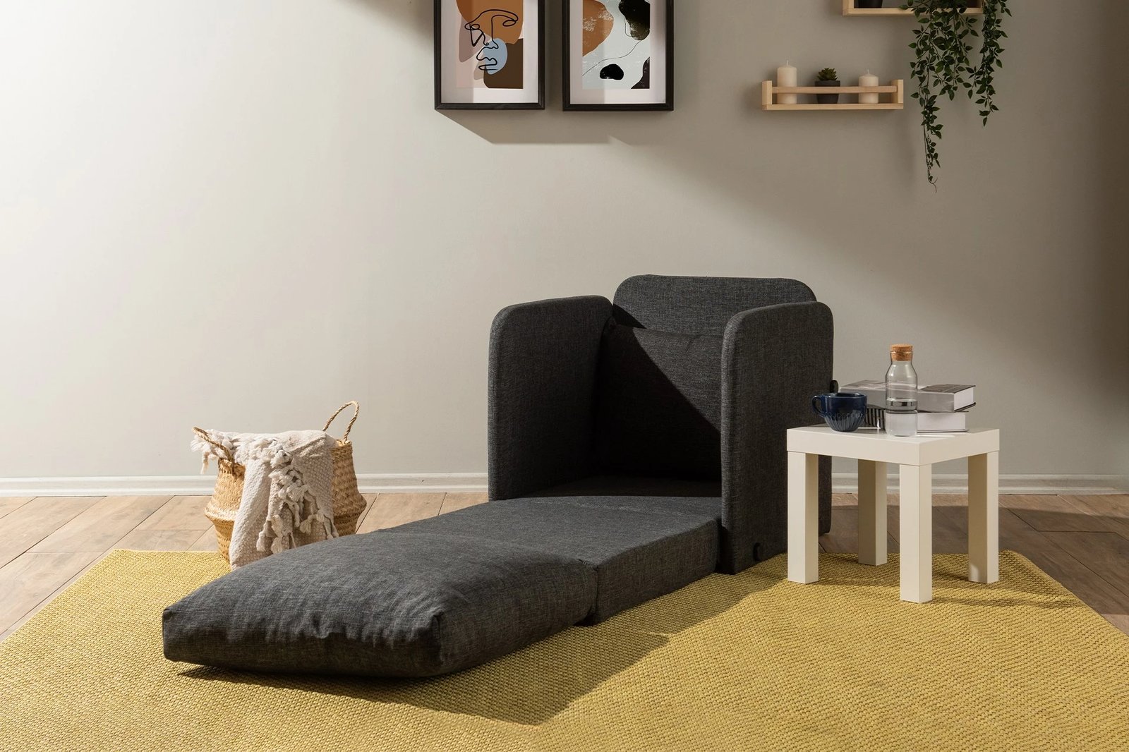 Krevat-karrige një vendës, Saga Single, ngjyrë gri e errët