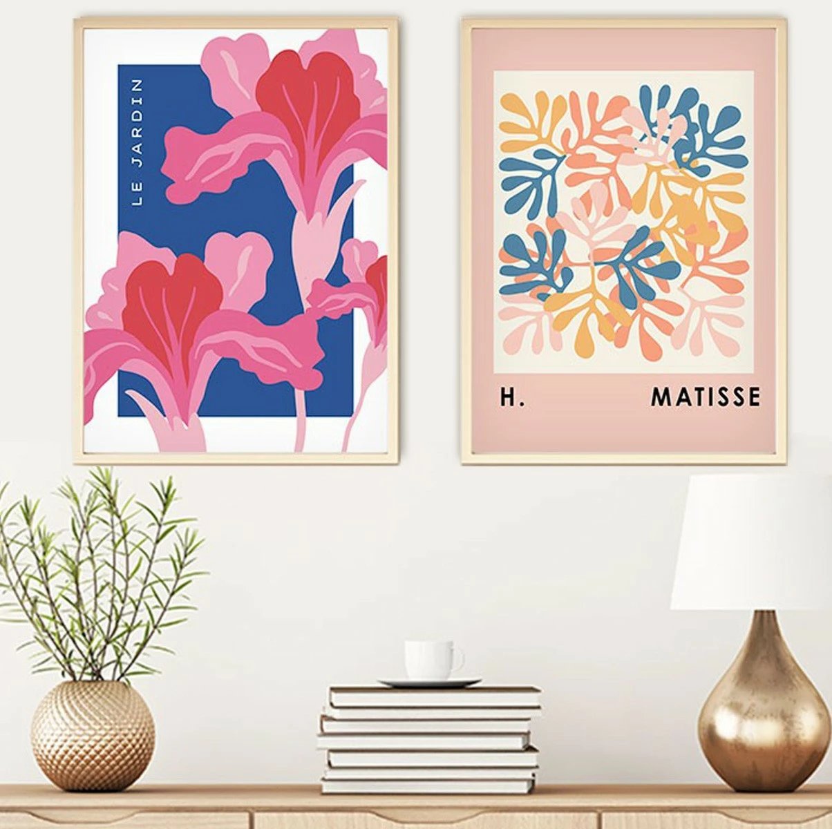 Piktura dekorative me kornizë, MDF, shumëngjyrëshe, 2 copë, 50x70cm