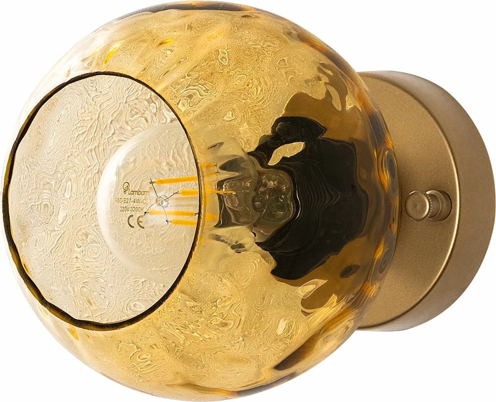 Llambë muri Opviq, Benek - 15 - 14404, metal e xham, ngjyrë e verdhë dhe ari