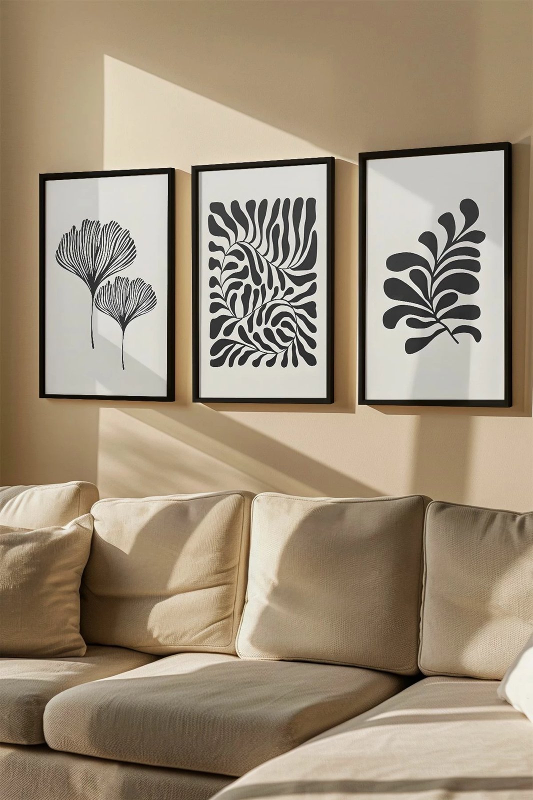 Set pikturash dekorative me kornizë, 3 copë, Wallity, Artvmodel31-Sıyah