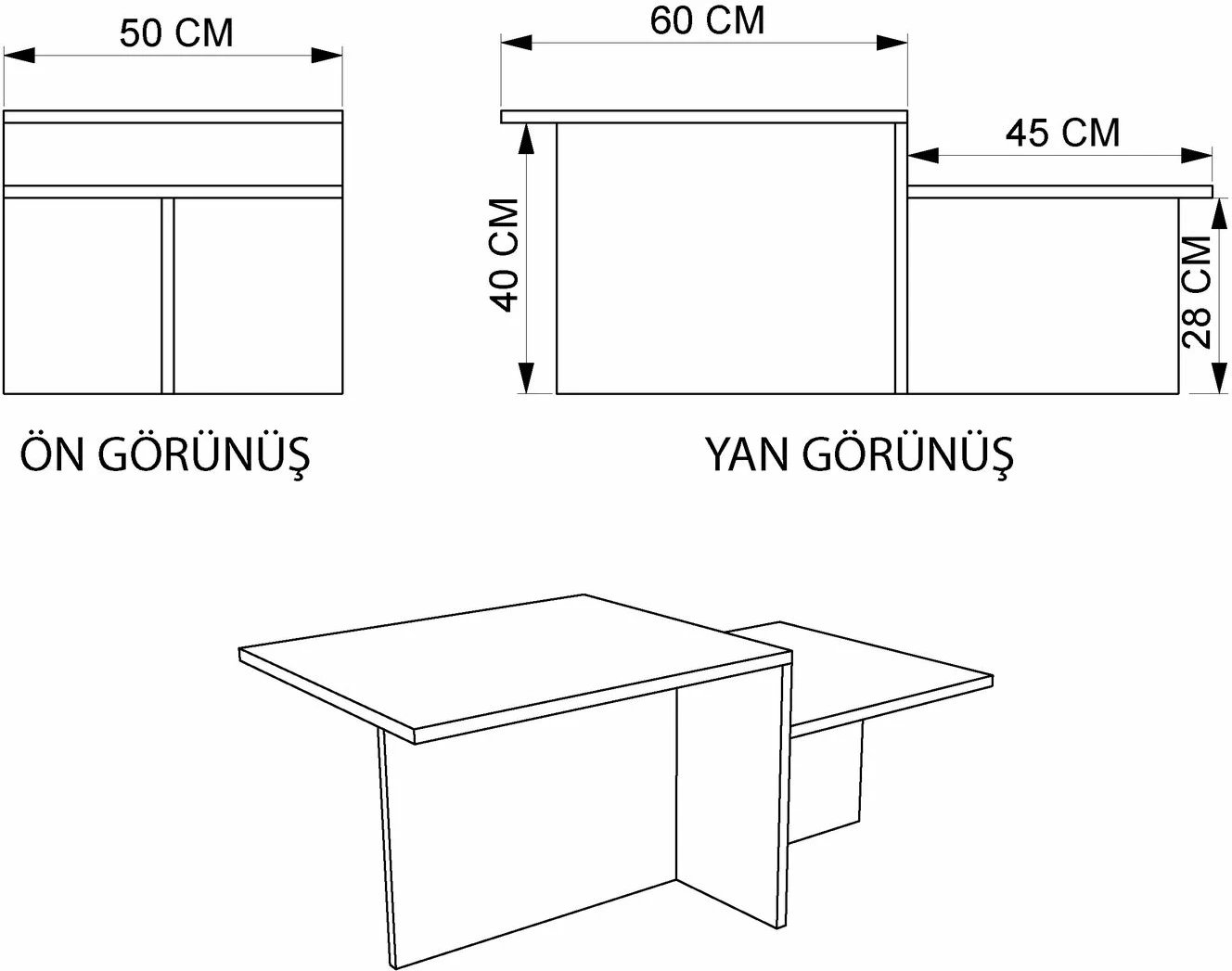 Tavolinë kafeje Skye Decor, Diana, ngjyrë travertine