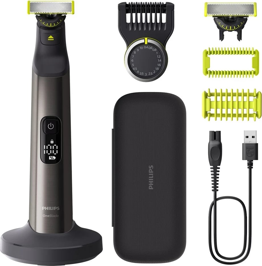 Makinë rroje Philips OneBlade Pro 360 QP6652/61 për fytyrë dhe trup, Krom