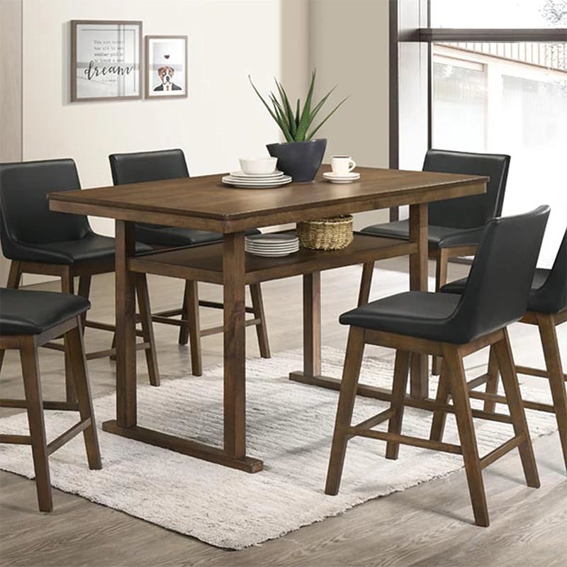 Tavolinë për bar Tenor dru natyral gome-MDF arre 150x90x91.5cm