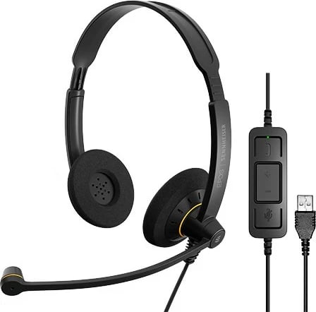 Kufje EPOS SC 60 USB ML me mikrofon, USB, të zeza