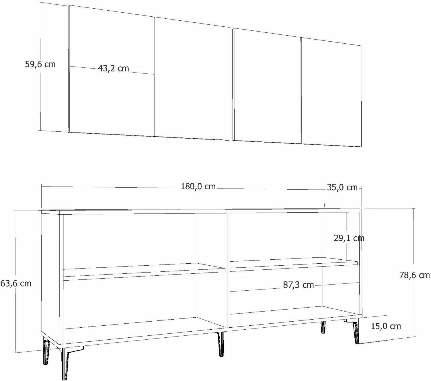 Konsol Skye Decor, ngjyrë antracit dhe argjendi