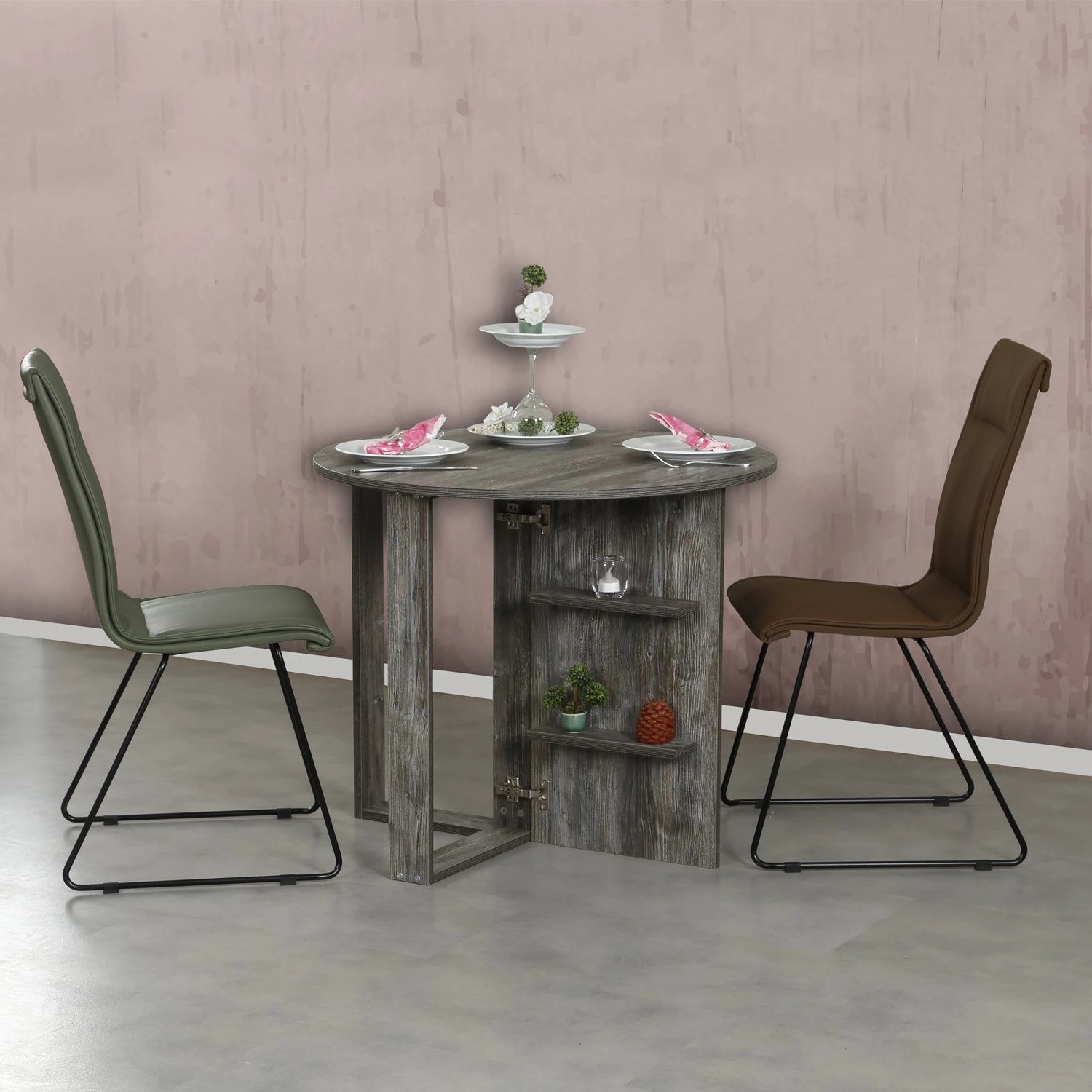 Tavolinë palosëse Hanah Home, mesatare, ngjyrë Jackson Pine