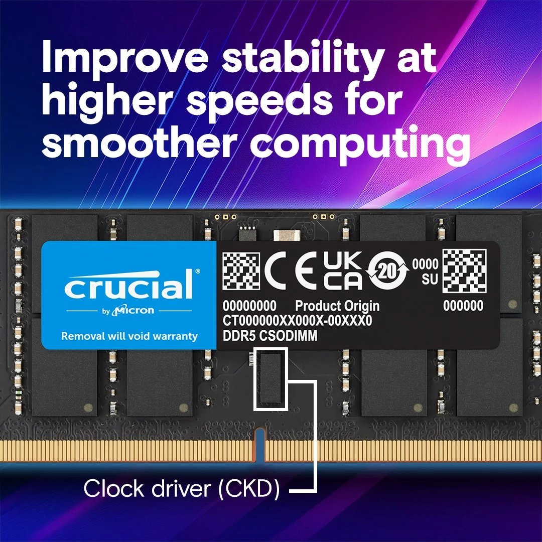 RAM Memorje Crucial DDR5 SODIMM 24GB, 6400 MHz, CL52, për laptop
