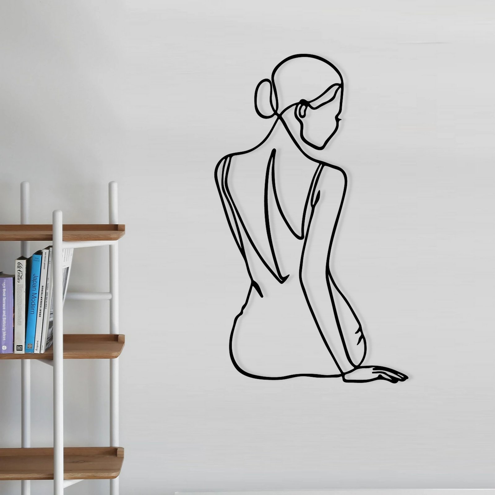 Aksesor dekorativ muri prej metali Wallity, Belleza, ngjyrë e zezë, 38x65cm