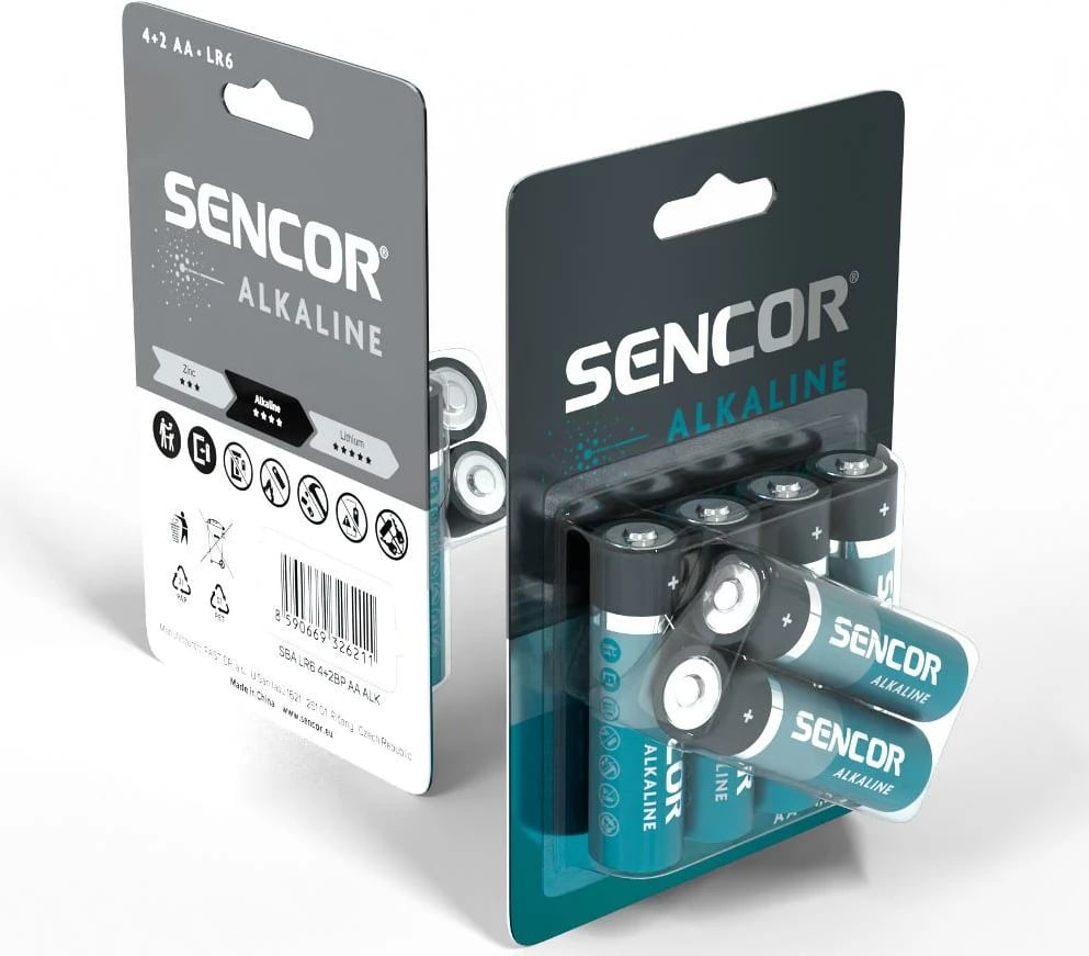 Bateri Sencor SBA LR6 4+2BP AA Alk, 6 copë Bateri Sencor SBA LR6 4+2BP AA Alk, 6 copë