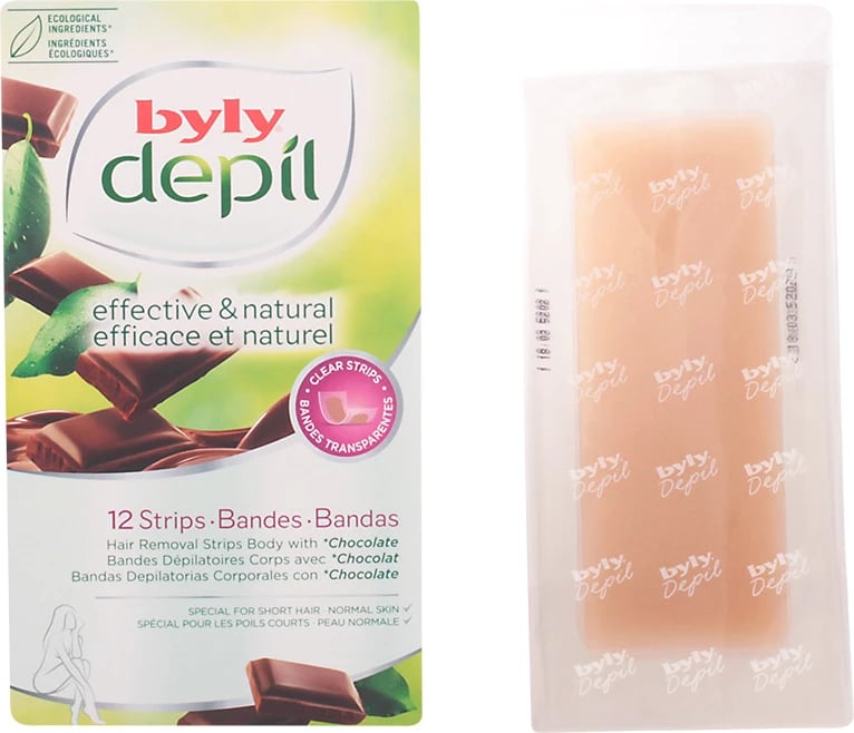 Shiritë depilimi trup BYLY Depil me çokollatë, 12 copë, unisex