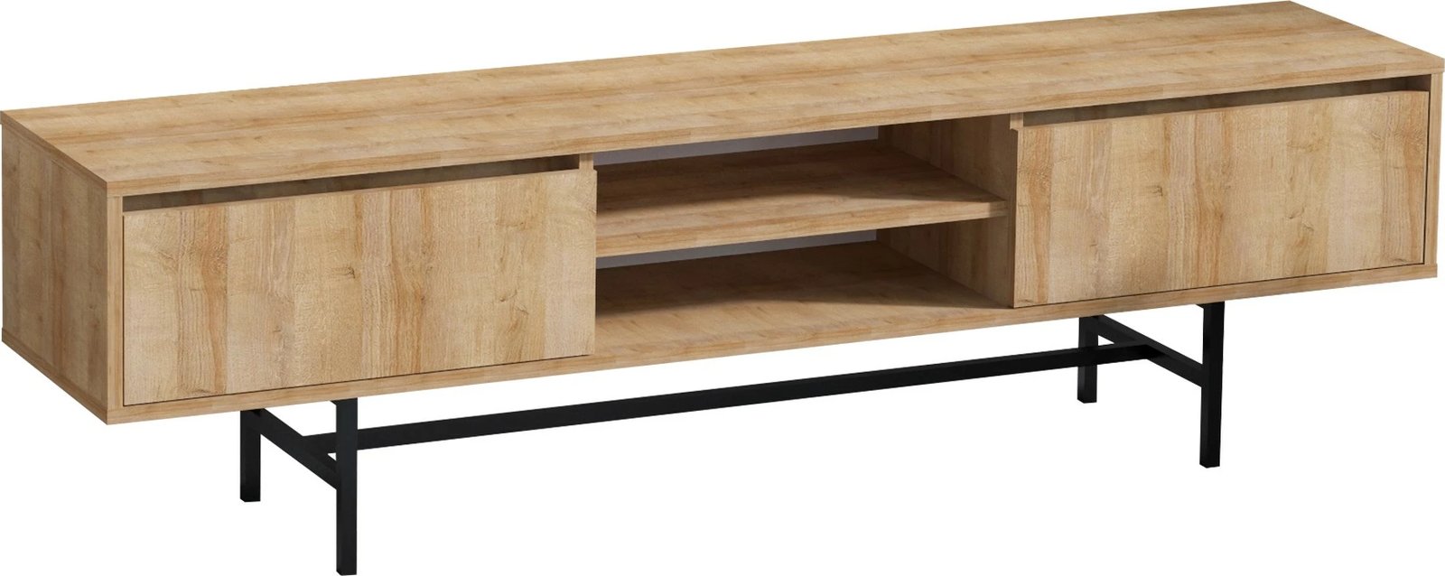 Komodë TV Hanah Home, Matias, ngjyrë lis dhe e zezë, 180x40x50cm