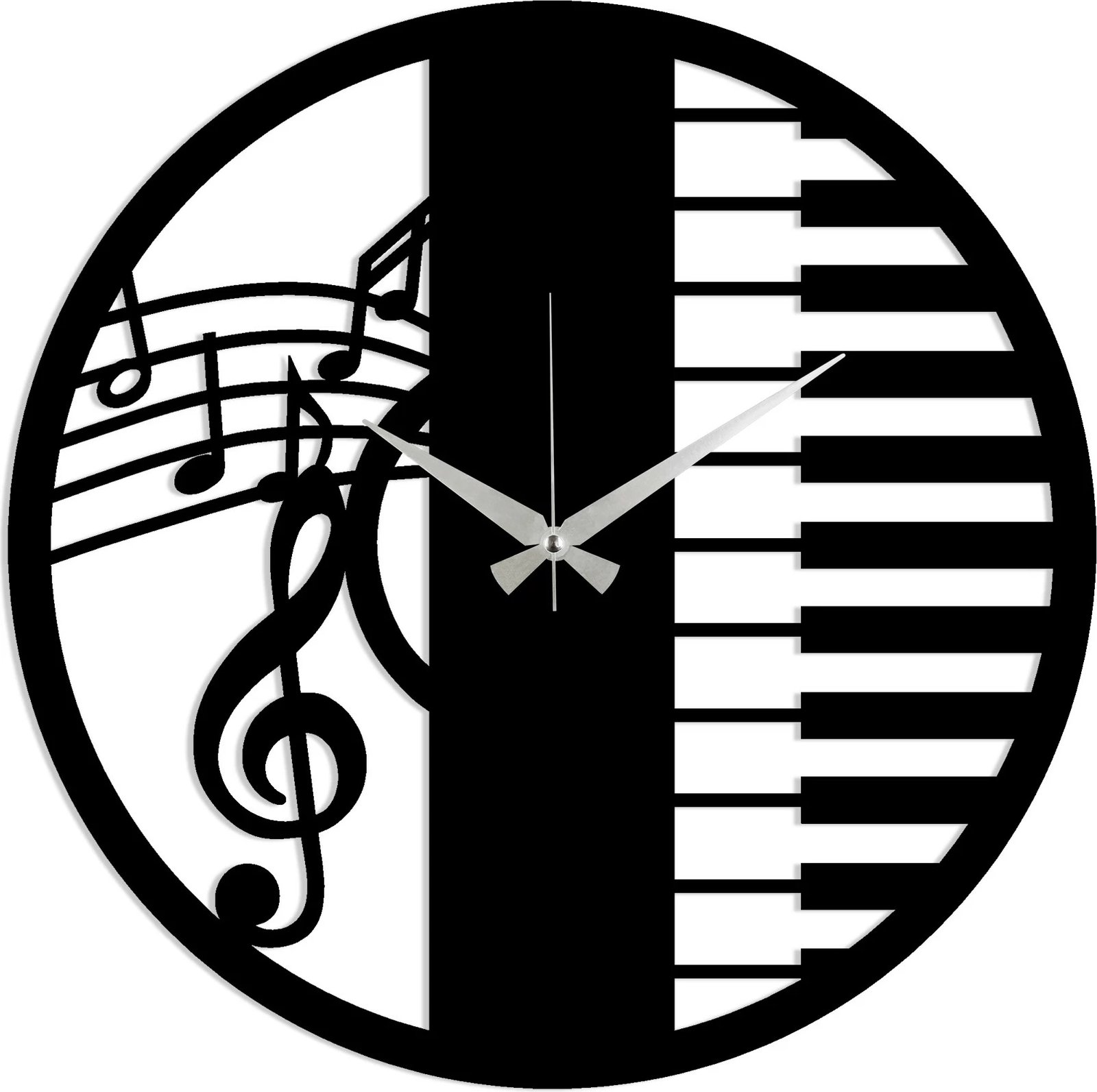 Orë muri dekorative prej metali Wallity, e zezë, 48x48cm