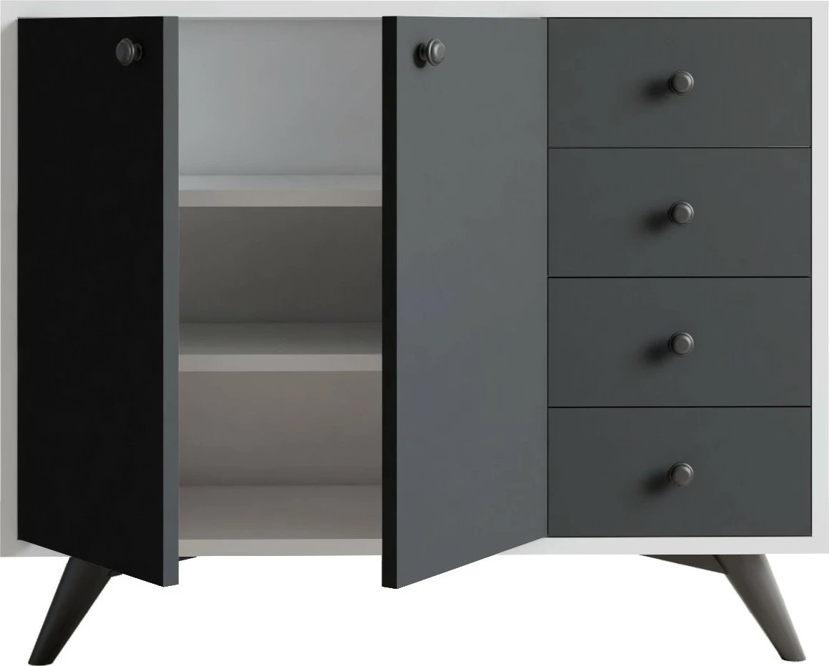 Dollap multifunksional Hanah Home, i bardhë, antracit