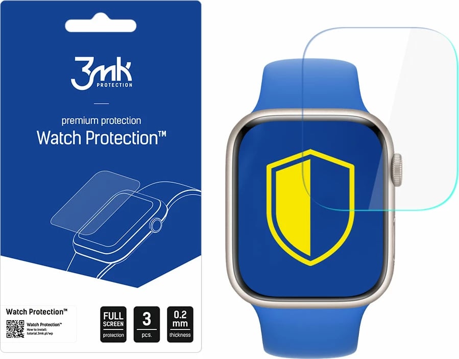 Mbrojtës ekrani për Apple Watch 7 45mm, 3mk Watch Protection ARC+, set prej 3 copësh