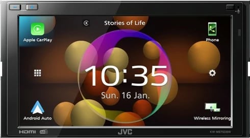 Media player JVC KW-M875DBW, 2 DIN, 180W, 6.8 inç, e zezë