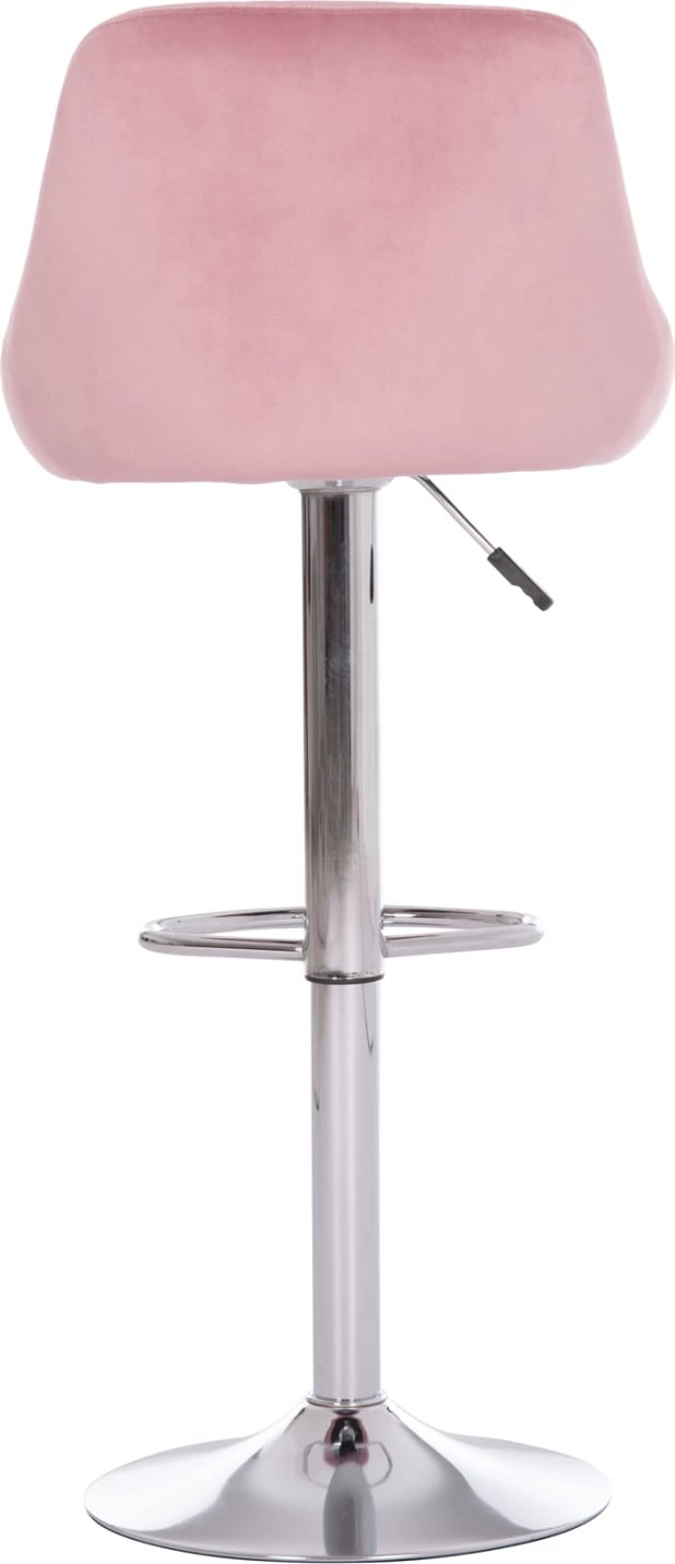 Karrige për bar ROSE, kadife rozë e zbehtë, bazë e kromuar, set prej 2 copë, 48x45x105cm
