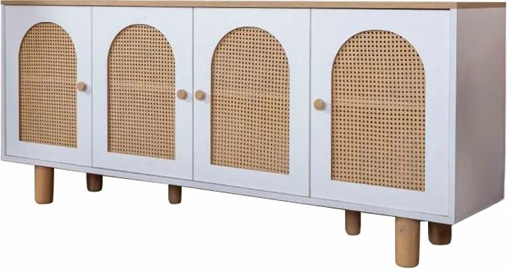 Konsol Skye Decor, bohem, e bardhë dhe lis