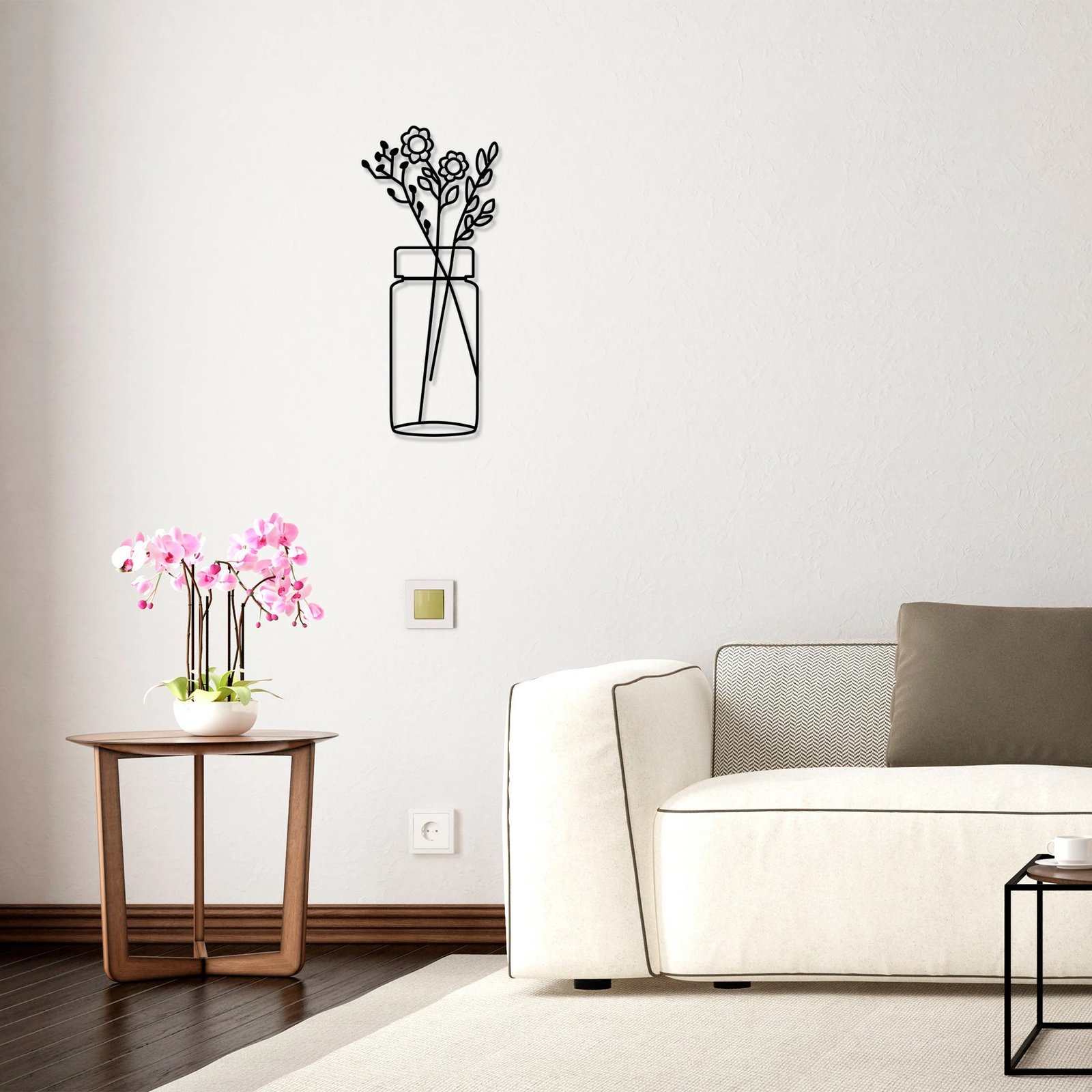 Aksesor dekorativ metalik për mur, Wallity, Lule 5