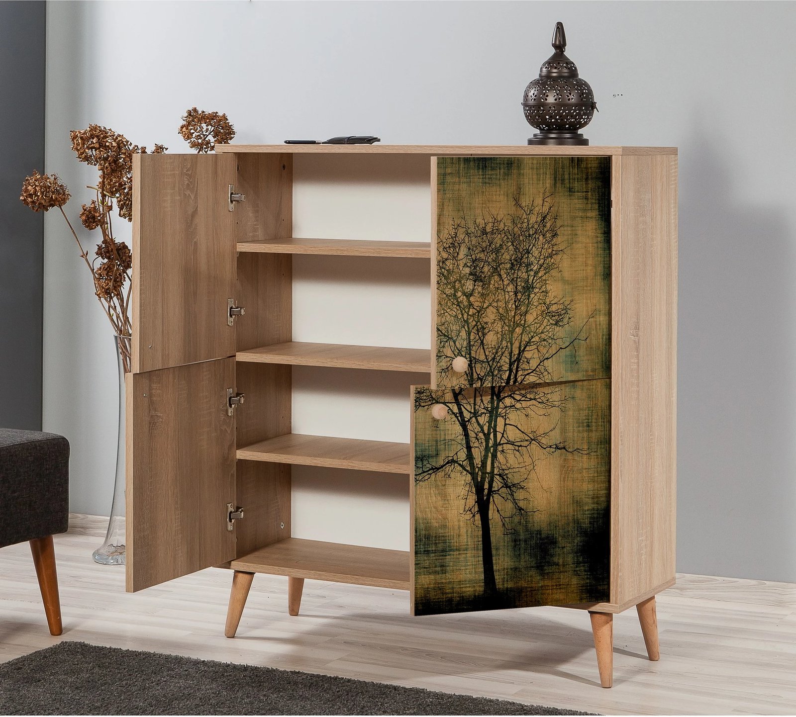 Dollap multifunksional Hanah Home, Multilux - 729, ngjyrë lisi Sonoma