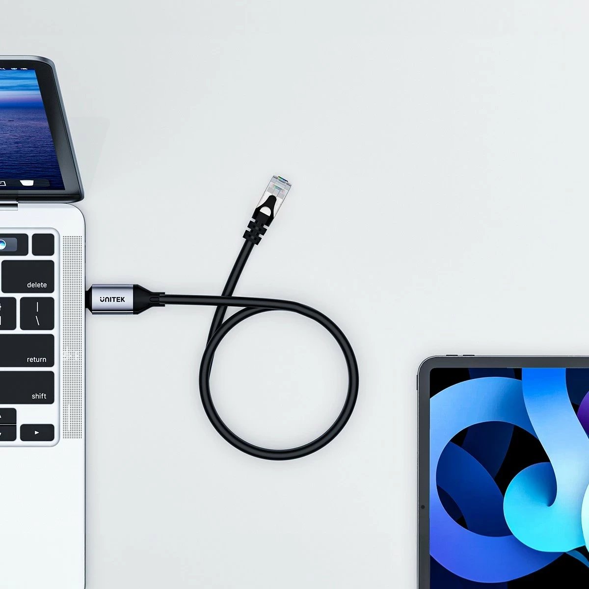 Kabëll Ethernet Unitek, RJ-45 LAN, patchcord cat.8, 2m, zi-gri