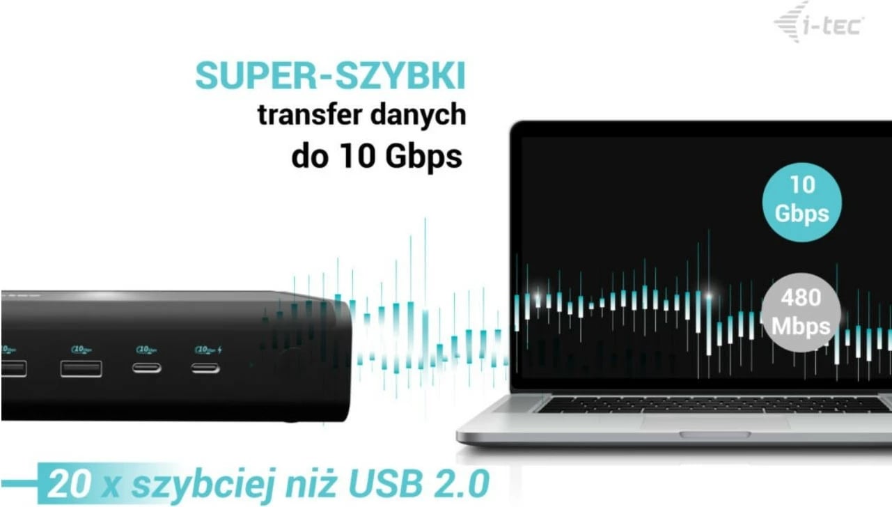 Docking station i-tec CA6MONITORDOCKPD, 6x 4K/60Hz, 140W, i zi
