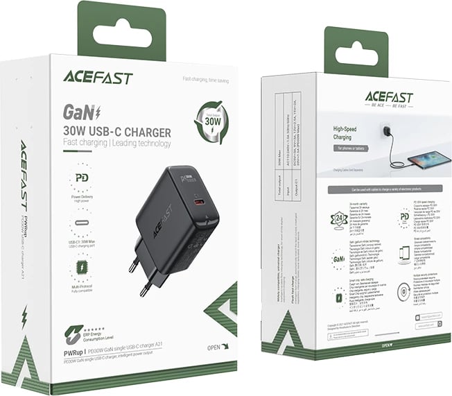 Karikues muri Acefast A21, GaN, 30W, USB-C, i zi