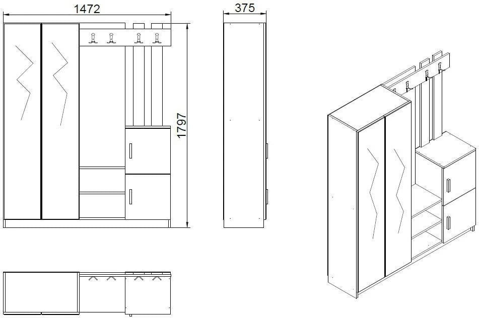 Stendë korridori Hanah Home, Dd8-W, e bardhë