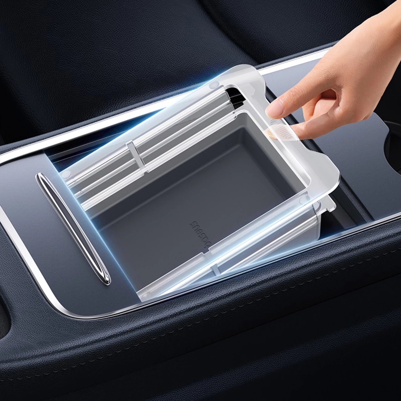 Organizator makine Baseus T-Space Series për Tesla Model 3/Y, silikon, gri Organizator makine Baseus T-Space Series për Tesla Model 3/Y, silikon, gri