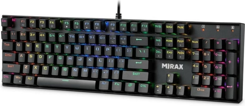 Tastierë mekanike Defender MIRAX GK-352, RGB, me kabllo, e zezë